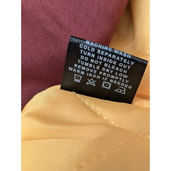 Washington Commanders Bomber Varsity Satin Jacket Mens Medium Full Snap Burgundy - Picture 16 of 16